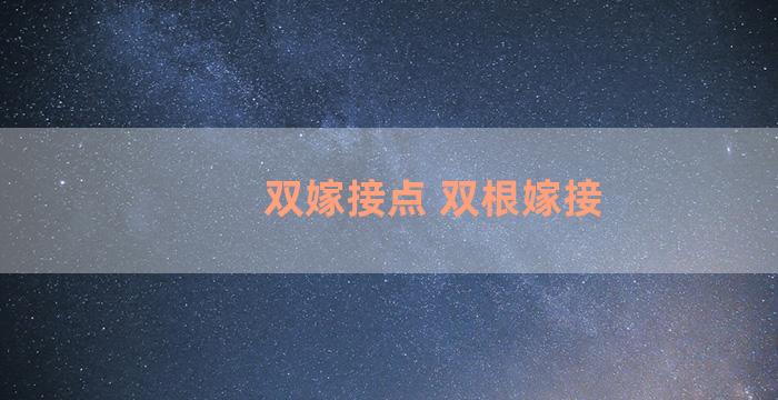 双嫁接点 双根嫁接